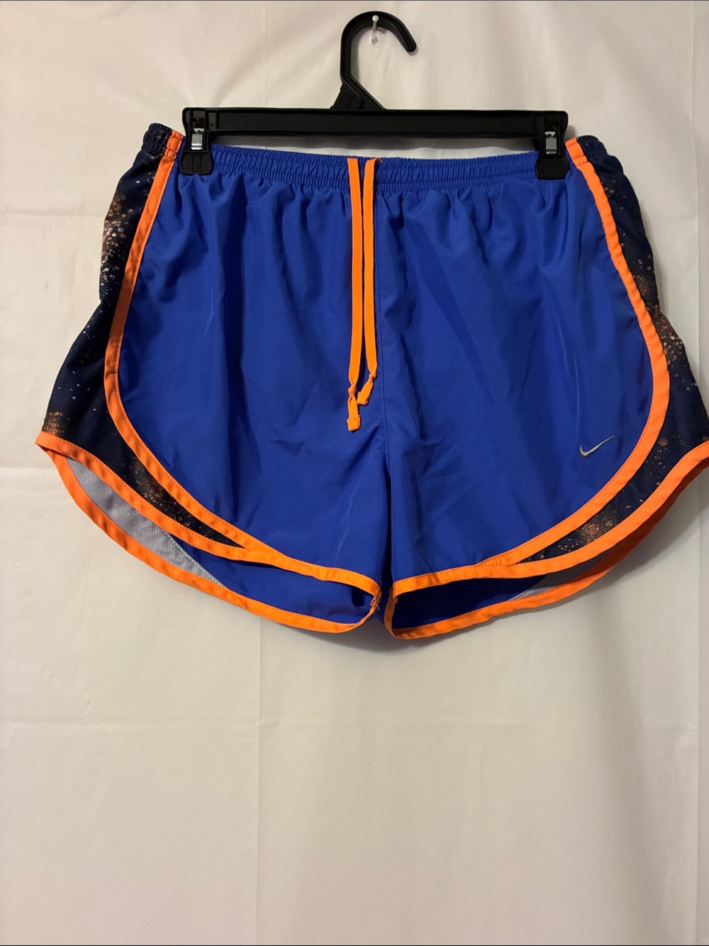 Nike Dri fit Royal Blue Running Shorts with Orange Trim